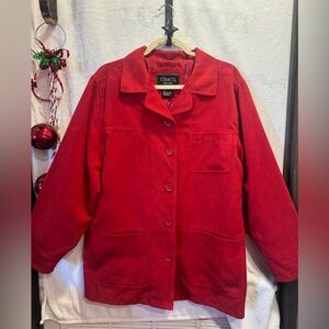 Coaco New York Women's Size Large Red Blazer Long Sleeve Fully Lined Pockets